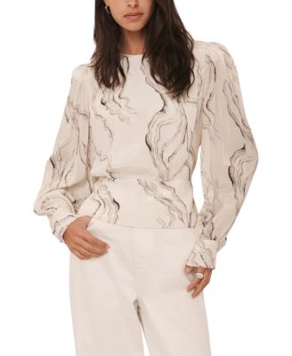  Women's Marble Print Blouse