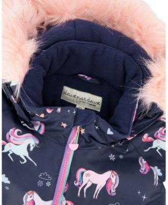  Girls' Two-Piece Play Unicorn Snowsuit - Little Kid