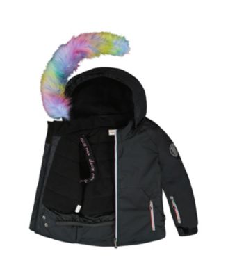  Girls' Two-Piece Rainbow Leopard Play Snowsuit - Little Kid