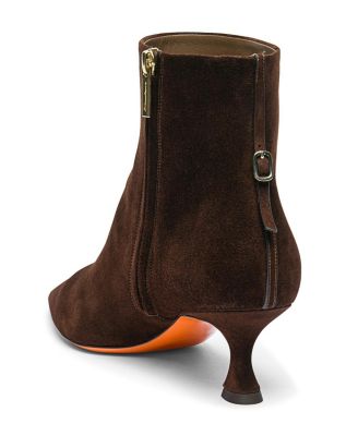 Women's Suede Mid-Heel Ankle Boot