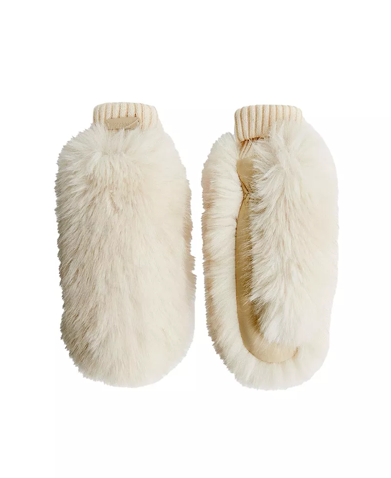 Rudsak Bella Faux Fur & Leather Mittens
