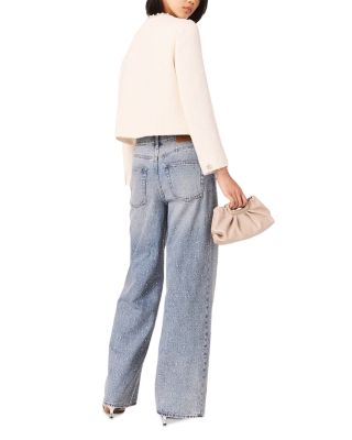 Faux Pearl Trim Tweed Jacket