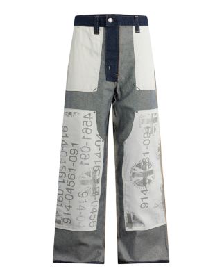 Wide Leg Columbus Number Graphic Jeans