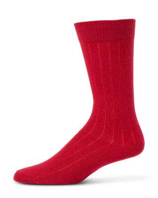 Cashmere Blend Ribbed Crew Socks - Exclusive