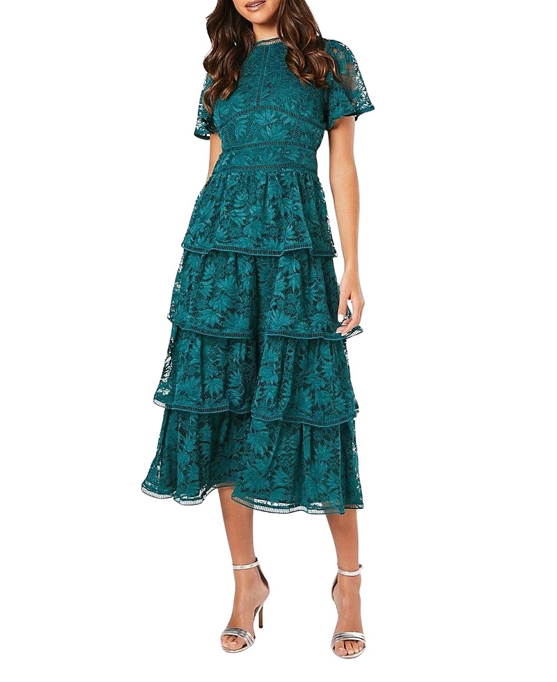 Coast Petite Tiered Lace Dress