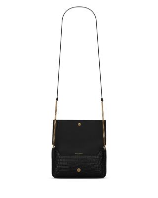 Cassandre Phone Holder in Shiny Crocodile-Embossed Leather