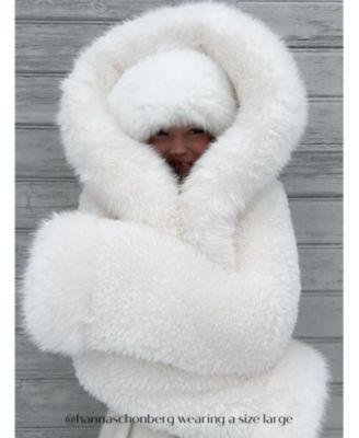 Kali Cropped Faux Fur Jacket with Hood