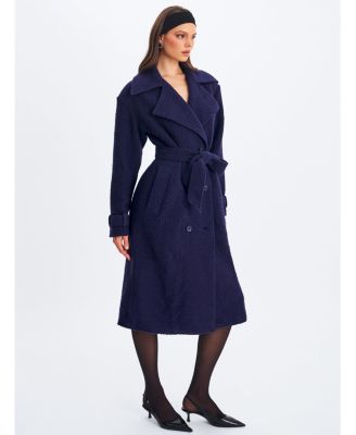  Jaelyn Wool Blend Double-Breasted Belted Coat
