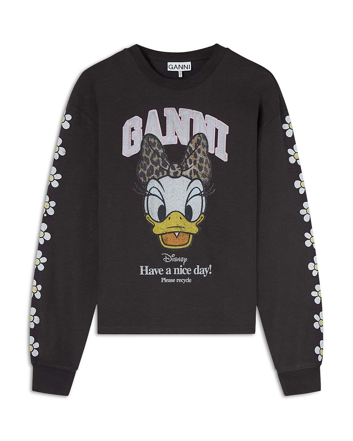Ganni Daisy Duck Graphic Long Sleeve Tee