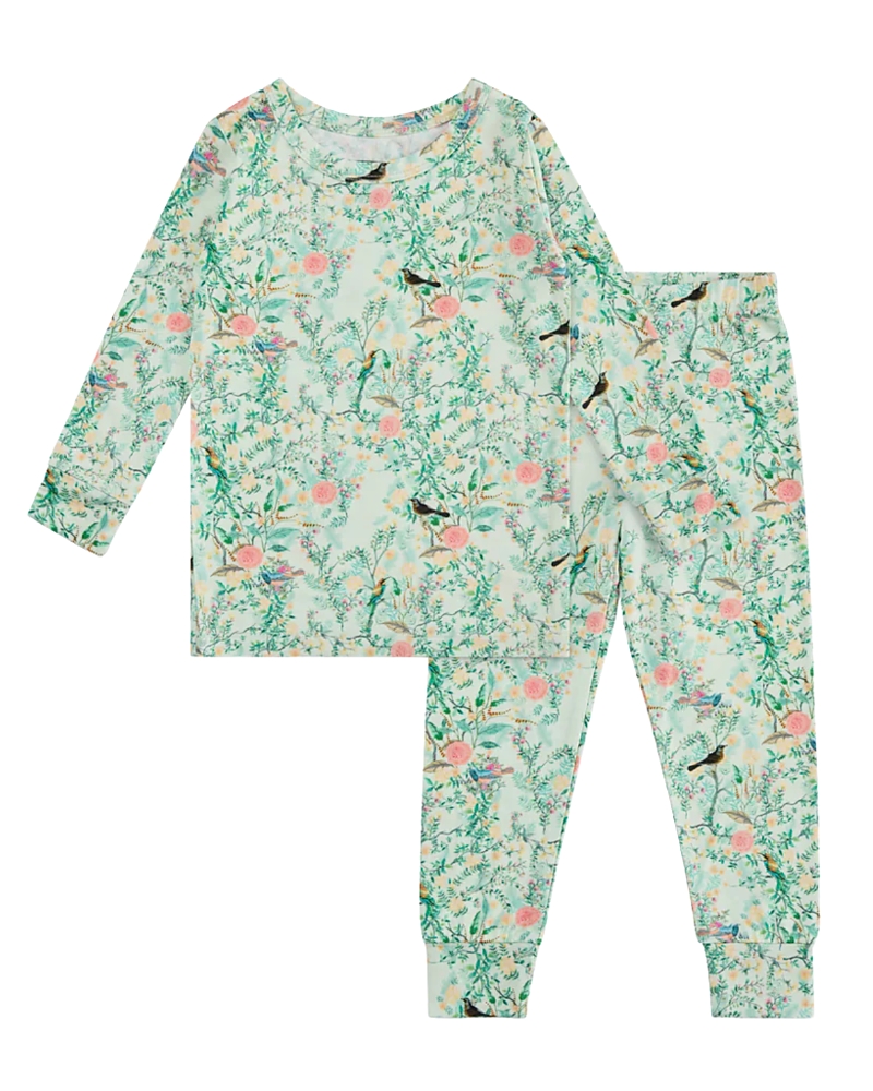 Motette Girls' Sage Blossom Pajama Set - Baby, Little Kid