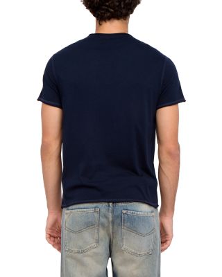 Monastir Embroidered Short Sleeve Henley Tee