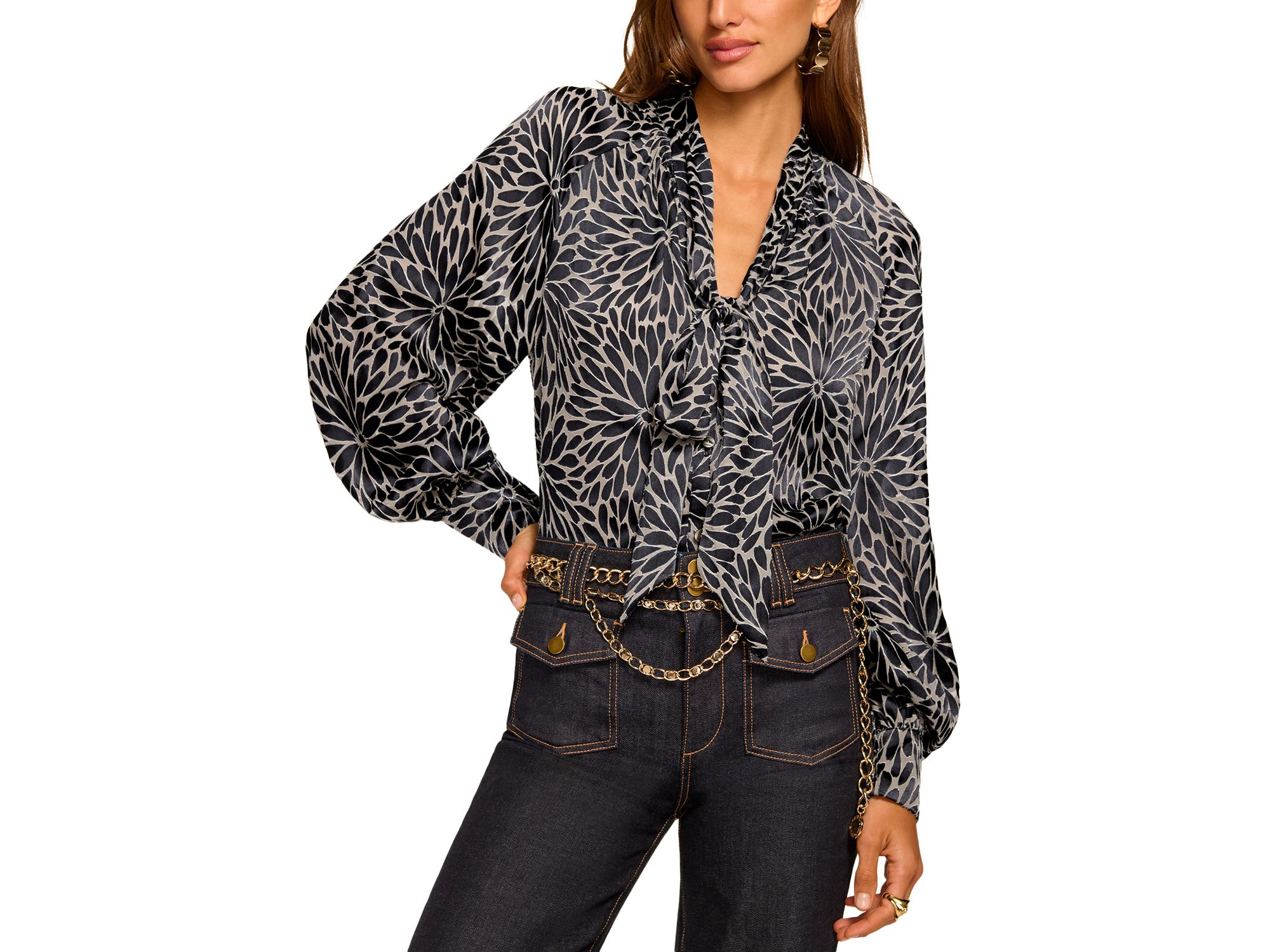 Aura Tie Neck Blouse - Image 1
