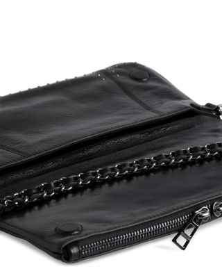 Rock Studded Vintage Patent Leather Clutch