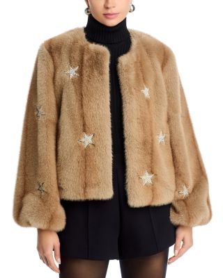 Mixed Star Faux Fur Jacket