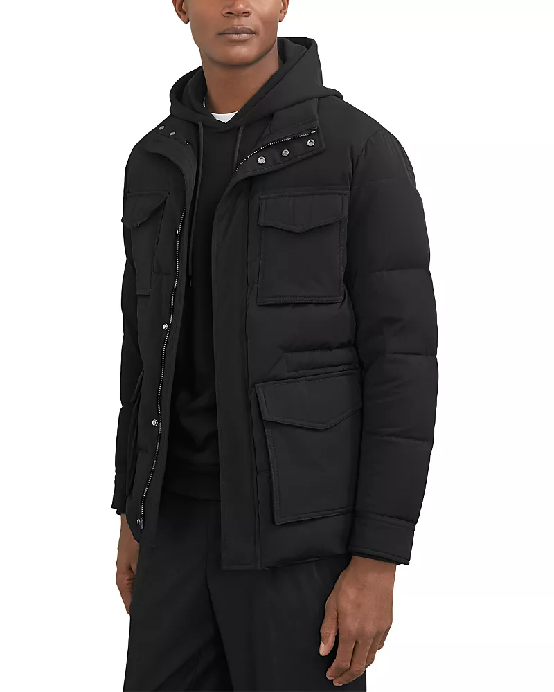 Reiss Mercury Long Sleeve Quilted Four Pocket Puffer Jacket