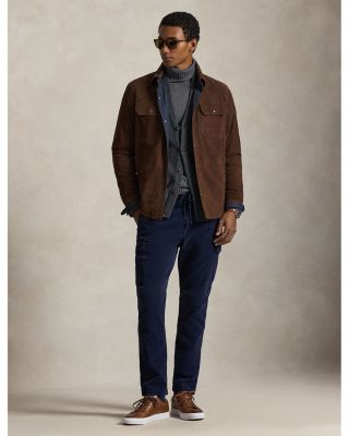 Reversible Suede Taffeta Shirt Jacket