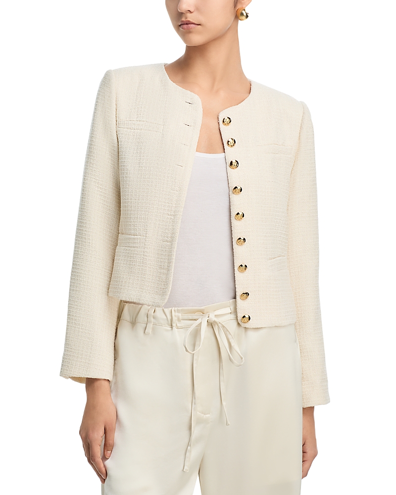 Aqua Multi Button Tweed Jacket - Exclusive