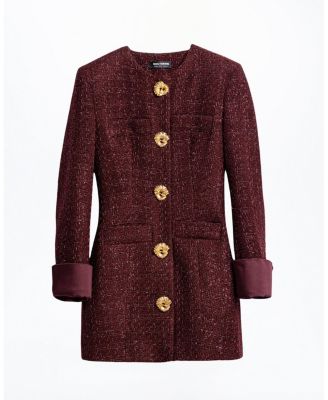 Gold Button Boucle Mini Dress