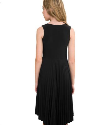  Girls' Pleated High Low Dress with Belt - Big Kid
