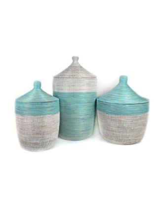 Dou Lid Storage Two-Tone Low Storage Basket
