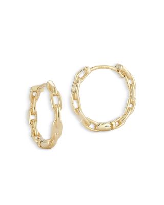 Chain Link Hoop Earrings in 14K Yellow Gold