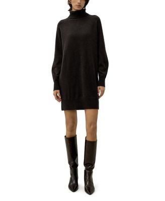  Wool Cashmere Turtleneck Sweater Dress