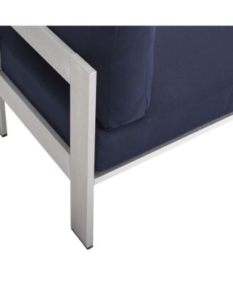 Shore Sunbrella  Fabric Outdoor Patio Aluminum, Set of 3