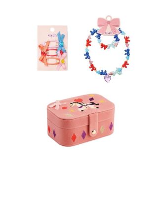  Unicorn Jewelery Box & Accessories Gift Set (Necklace and Hair Clips) - 7 pieces
