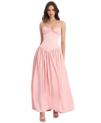  Najwa Ruched Breast Drop Waist Maxi Dress