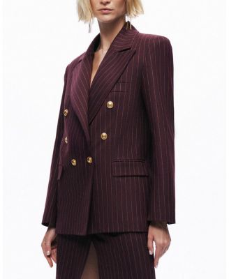 Pinstripe Double-Breasted Blazer