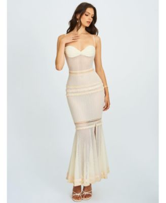 Pallas Lace Trim Crochet Mermaid Maxi Dress