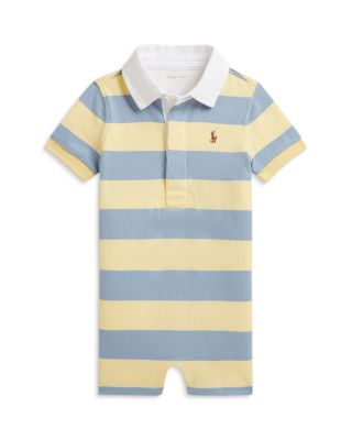 Boys' Striped Cotton Rugby Shortalls - Baby
