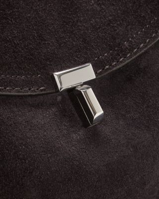 T-Lock Suede Convertible Top Handle Bag in Tobacco