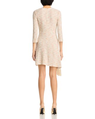 Faux Wrap Tweed Knit Dress