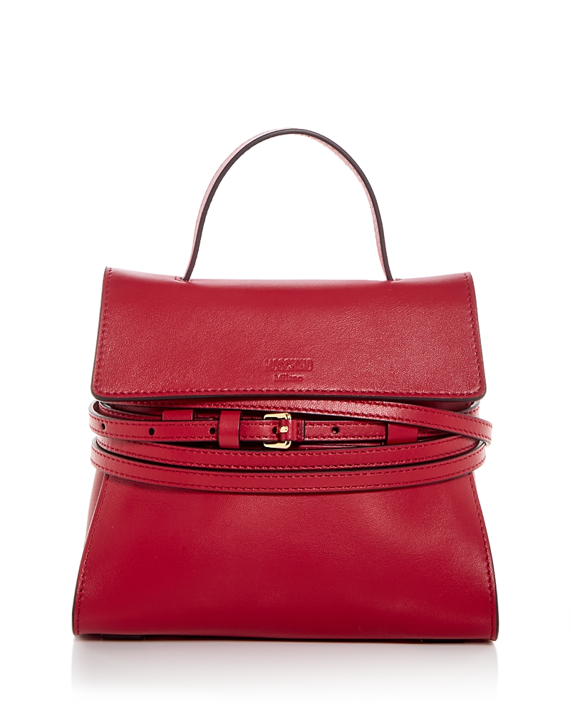 Moschino Tie Me Small Leather Shoulder Bag