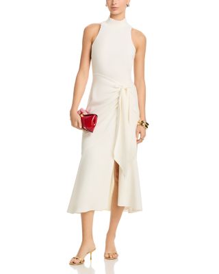 Crepe Rori Tie Waist Turtleneck Dress