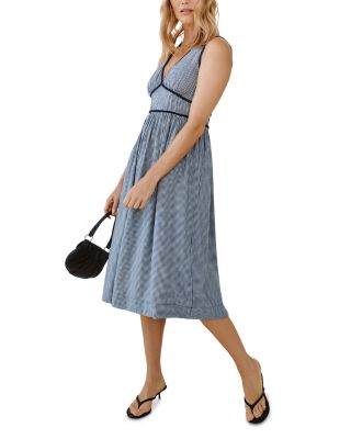 Fit & Flare V Neck Midi Dress