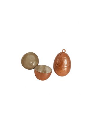  CMK Copper Etched Bird & Floral Egg Ornaments, Set of 4