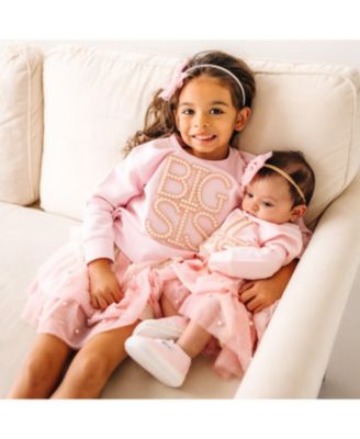 Girls' Big Sis Faux Pearl Patch Sweatshirt - Little Kid, Big Kid