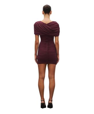 The Draped Shoulder Mini Dress