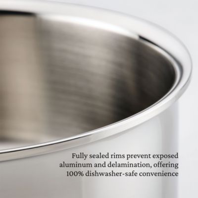 ProBond Luxe 9-Qt. Polished Professional Clad Stainless Steel Rondeau with Lid