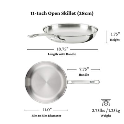 ProBond&reg; Luxe Professional Clad Stainless Steel Skillets, Set of 3