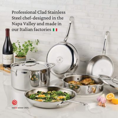 ProBond&reg; Luxe Professional Clad Stainless Steel Skillets, Set of 3