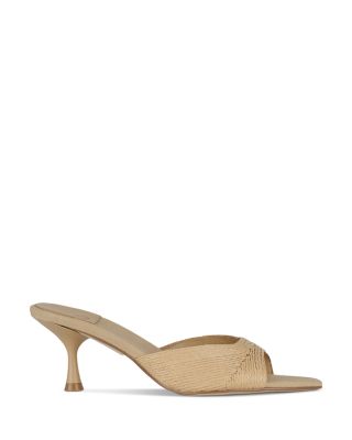 Women's Raffia Mid Heel Mules
