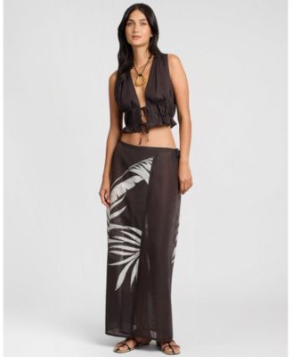  Air Linen Tie Front Top