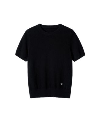  Cashmere Fitted Short Sleeve Top