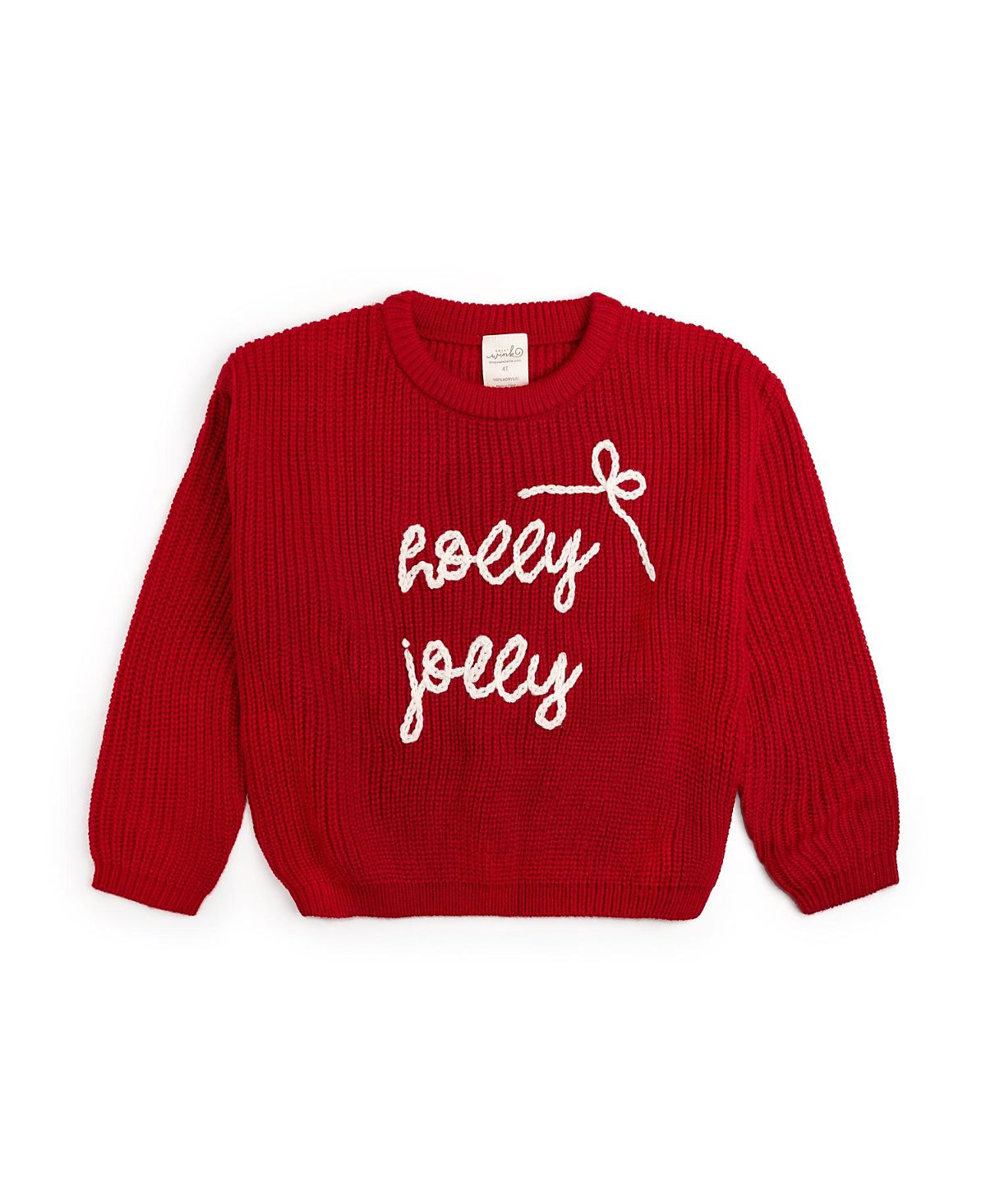Sweet Wink Girls' Holly Jolly Bow Christmas Knit Sweater - Little Kid, Big Kid