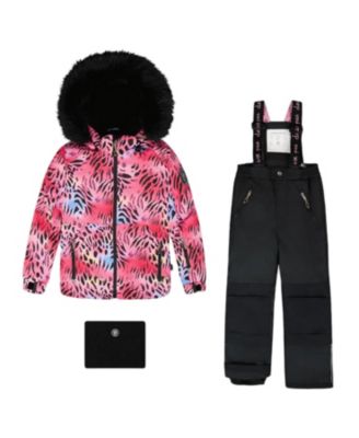 Girls' Two-Piece Play Snowsuit with Jacket and Solid Pant - Big Kid
