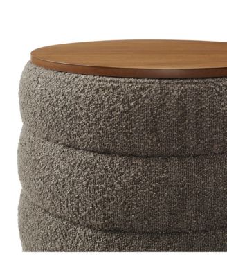 Mezzo Round Boucle Fabric Storage Ottoman