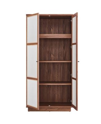 Capri 70" Tall Wood Grain Storage Cabinet